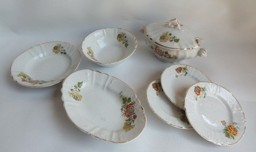 Dinette faïence fleurie - dinette,