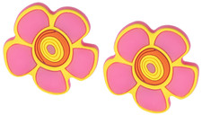 2x Bouton de Meuble Fleur Rose Chambre D'Enfants Poignée Caoutchouc Porte Doux