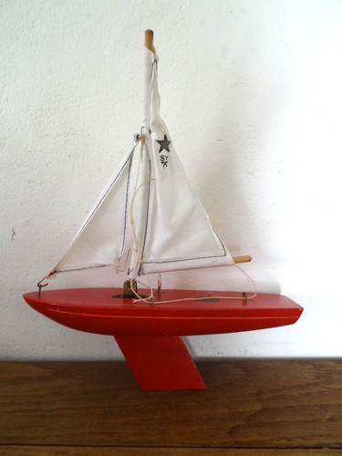 Ancien voilier bassin bois - ancien,