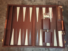 Coffret Backgammon Jacquet simili cuir marron - oxydation - odeur renfermé