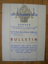 BULLETIN GARANTIE MONTRE 