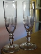 BACCARAT CRISTAL 2 ANCIENNES FLUTES A CHAMPAGNE MODELE RENAISSANCE époque 1920