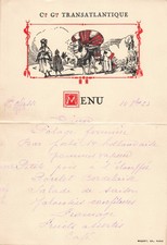 VIEUX PAPIER MENU CIE GLE