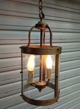 Importante ancienne lanterne en laiton de style Louis XVI en état de marche