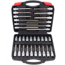 COFFRET 32 DOUILLES MALES A EMBOUT TORX T20 à T70 LONG & COURT 1/2