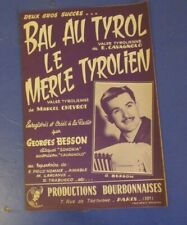 Partition musique valse Bal au Tyrol cavagnolo Le merle tyrolien Chevrot
