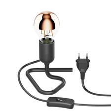 Lampe de table TRIN douille de lampe Triangle pied triangulaire noir fiche