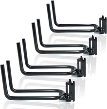 4-Pack Heavy Duty E-Track Tool Hanger, Black Powder Coated Alloy Steel, 4 Hooks,
