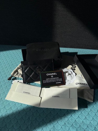 Porte cartes chanel cuir - porte-cartes,