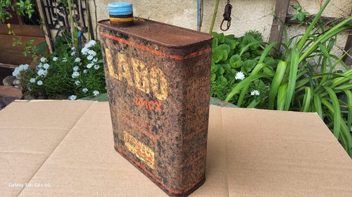 Ancien bidon huile labo inox - d'huile,