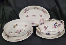 service de table 6 Pieces porcelaine  limoges décor fleurs Signé M - Frères 