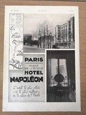 Publicité 1930 Paris Hôtel