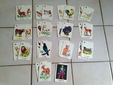 ancien Jeu de mariages/ cartes -pierre noir - jeu de paires animaux male femelle