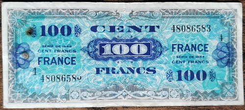 Billet 100 francs 1944 - , france