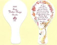 Myrna Pons carte parfumée FORME pay-pay 2002 hommage à Victor Hugo hauteur 15cm