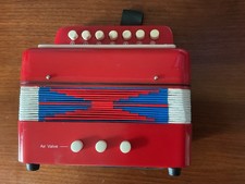 Accordeon Jouet Instrument Musique Enfant 7 Touches 2 Basses Belle Sonorite Red