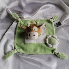 Doudou vache blanc, vert