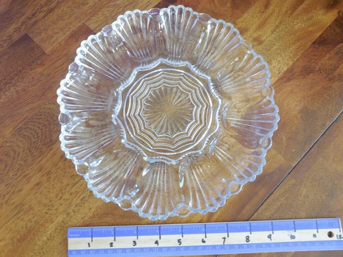 Vintage glass clear clamshell - glass,,