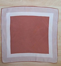 PETIT FOULARD CARRE POIS BEIGE MARRON  VINTAGE BANDANA