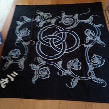 Tissu épais à trois anneaux Kamon teinture noire indigo furoshiki inconnu tai...