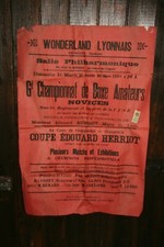affiche ancienne championnat de boxe Lyon 1918 **