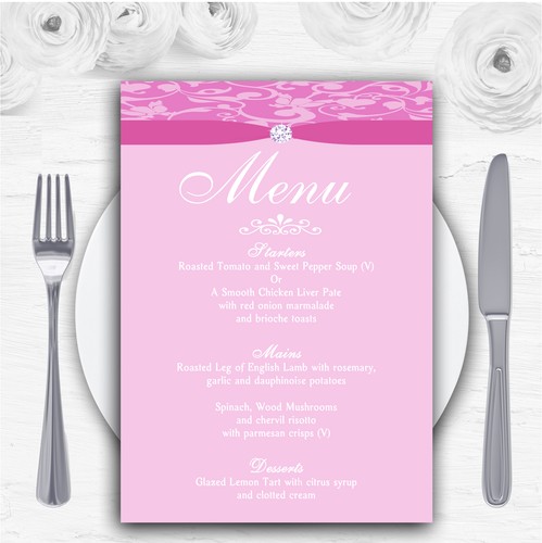 Cartes menu mariage