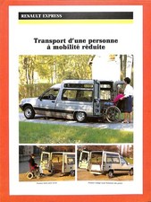RENAULT EXPRESS / TRANSPORT D' UNE PERSONNE A MOBILITÉ RÉDUITE / PROSPECTUS 1987