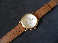 22 mm INTERCHANGEABLE BRACELET VACHETTE RACING NAUTIC RALLYE À TROUS MARRON GOLD