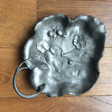 Coupe Art Nouveau Vide Poche Silberzinn Fleurs Etain 1900