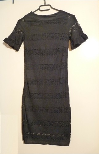 Robe noire dentelle - noire, en