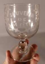 Souvenir De La Fête, Verre à Pied Fin XIX ème 