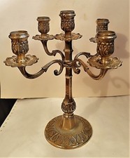JOLI  BOUGEOIR  5 BRANCHES EN BRONZE DORE  TOUT CISELE LOUIS XVI BON ETAT PROPRE