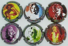 Série de 6 capsules de champagne Maryline Monroe. TC