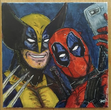 Toile Tableau DEADPOOL & WOLVERINE 50 x 50 cm