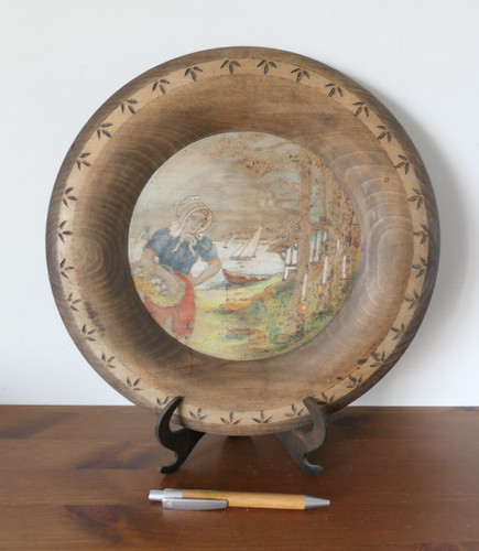 Assiette ancienne bois - ancienne, en