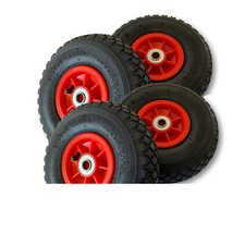 Lot de 4 X Roue Gonflable  Diable 3.00-4  Chariot Brouette 20 mm 136kg  260 x 85