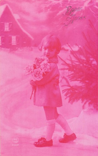 Rose bonne annee enfant - rose,