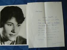 LETTRE AUTOGRAPHE PHOTO JEANNE CRESSANGES 1962