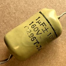 1 Condensateur MULLARD MUSTARD C296 NOS 1uF - 160V - 1000nF - 1000000pF