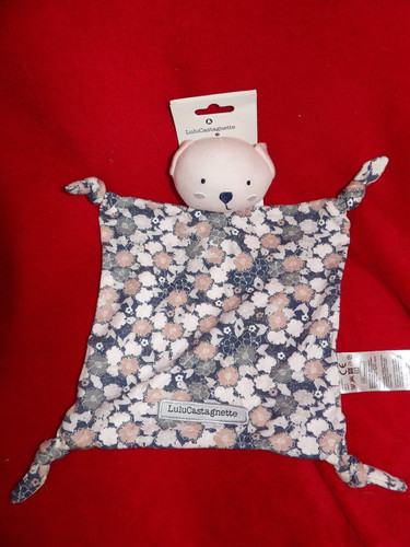 Doudou plat ours rose gris - doudou,