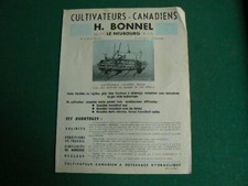  prospectus agricole : cultivateur canadien  BONNEL 
