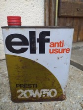 Ancien bidon ELF anti usure Presti 20W50 2 litres
