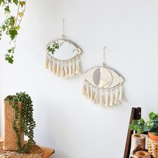 Miroir mural en macramé, décoration murale à franges, miroir décoratif en
