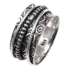 Bague toupie en argent pour femmes bague à quatre toupies bague bijoux en...