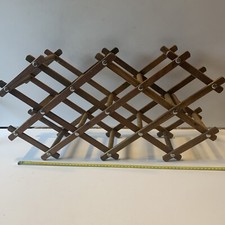 ☺ Ancien Range Bouteilles Casiers Accordéon En Bois Vintage Authentique 