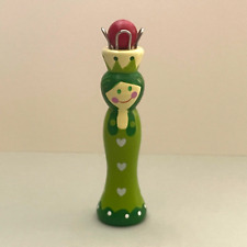 TRICOTIN EN BOIS TOURNE PEINT - PRINCESSE DE COEUR - H 12 CM -