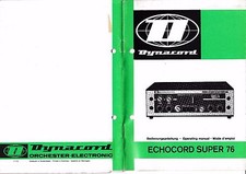 Manuel D'Instructions Avec Schéma pour Dynacord Echocord Super 76