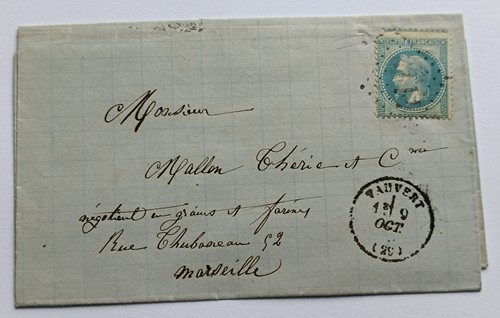 Enveloppe ancienne vauvert - enveloppe,
