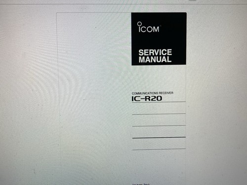 Icom r20 service - icom, manual