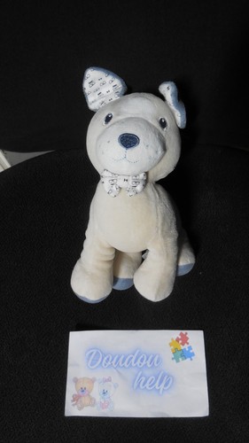 Doudou peluche chien - chien, gris